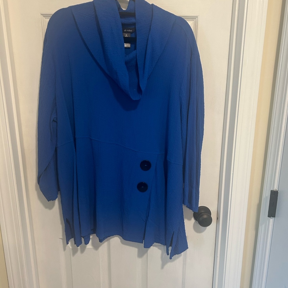 Cowl Neck Royal Blue Tunic Ali Miles